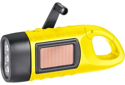 Produktbild von Wiederaufladbare Taschenlampe mit Handkurbel, Solar-LED-Taschenlampe, Dynamo-Taschenlampe, tragbare Campinglampe, Outdoor-Notleuchte mit Karabinerhaken zum Aufhängen