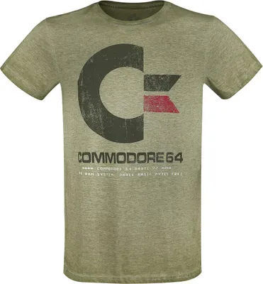 Produktbild von Commodore 64 T-Shirt Herren C64 Logo - Vintage grün meliert S