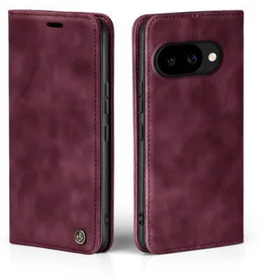 Produktbild von Handy Hülle für Google Pixel 10a Klapphülle Bookcase Flip Cover Handy Tasche Etui Farbe: Weinrot