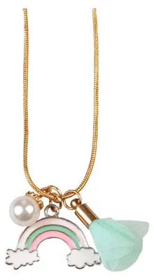 Image de Collier à pompons arc-en-ciel
