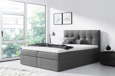 Obrázek produktu pro Jednoduchá postel Rex 180x200, šedá + TOPPER