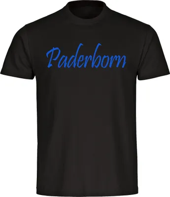 Produktbild von multifanshop Herren T-Shirt - Paderborn - Schriftzug, schwarz, Größe M