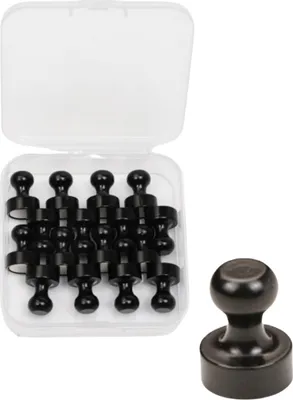 Immagine prodotto di INF Confezione da 16 puntine magnetiche, puntine magnetiche multiuso resistenti Nero