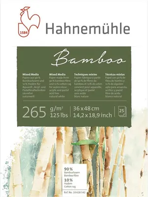 Produktbild von Hahnemühle Bamboo Mixed Media - 265 g/m² - 36 x 48 cm - 25 Blatt