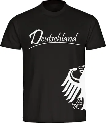 Produktbild von multifanshop Herren T-Shirt - Deutschland - Adler seitlich, schwarz, Größe S