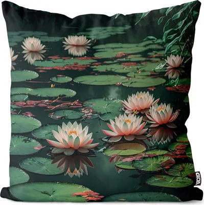 Produktbild von VOID Teichrose Seerosen Garten Kissenbezug Kissenhülle Polyester wasserfest Outdoor Indoor