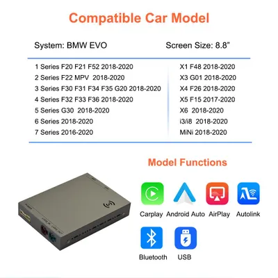 Imagen del producto de Interfaz CarPlay EVO para BMW - Inalámbrico - Compatible con AirPlay y MirrorLink