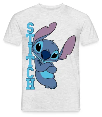 Produktbild von Lilo & Stitch | Stitch Mit Schriftzug Männer T-Shirt, L, Grau meliert