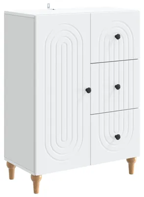 Zdjęcie produktu dla Komoda z szufladami vidaXL, biała, 66 x 34,5 x 90 cm, materiał drewnopochodny