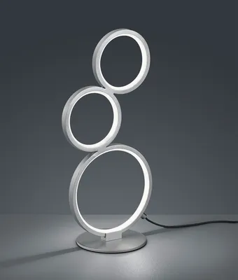 Produktbild von LED Tischleuchte RONDO dimmbar mit 3 Ringen, Höhe 45cm, Silber