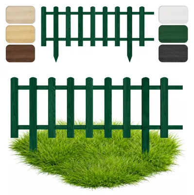 Produktbild von Floranica Zierzaun aus Holz 100 x 30 cm Grün (imprägniert) Steckzaun als Beeteinfassung Rasenkante Tierzaun Bauernzaun