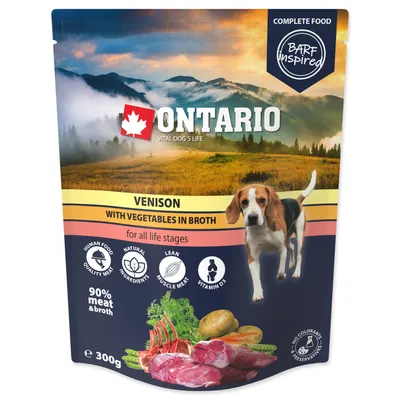 Produktbild von Hirschfleisch aus Ontario mit Gemüse in Brühe 300g