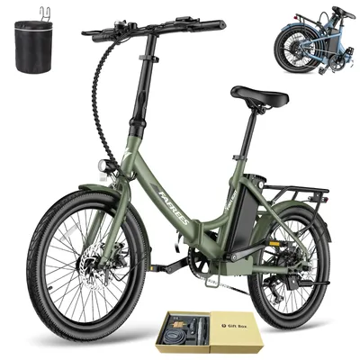 Produktbild von E-Bike Pannensichere Reifen 20 Zoll Rostfreie Aluminiumlegierung bis zu 110 - 130 km Wasserdicht IPX4 Klapp fahrrad 7 Gang