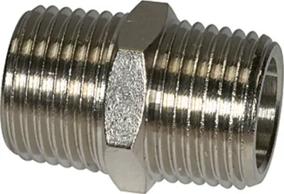 Produktbild von Riegler Doppelgewindenippel G 1 1/2 a., G 1 1/2 a., SW 48, Messing vern.