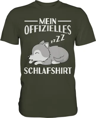 Produktbild von Offizielles Schlafshirt Nachthemd Schlafanzug Pyjama Wolf T-Shirt – Urban Khaki / XXL
