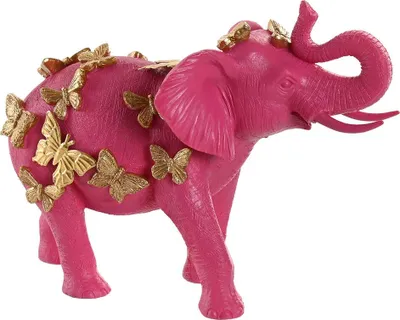 Zdjęcie produktu dla Figurka dekoracyjna Home ESPRIT Gold Pink Elephant 26 x 13,5 x 19 cm