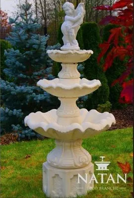 Produktbild von Fountain Round 191 cm Garden Stone Sculpture Design Landscape TIVOLI RAGAZZI 2