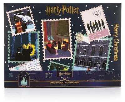 Produktbild von HARRY POTTER - DAMEN Adventskalender 12 Paar Socken 35-41 ( 6 Paar Socken & 6 Paar Sneaker ) HARRY CHRISTMAS