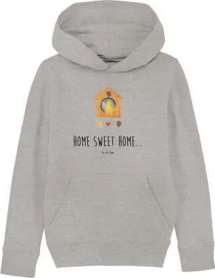 Produktbild von Mr. & Mrs. Panda Organic Kinder Hoodie Vogelhaus Home 7-8 Jahre (122/128) - Heather Grey - Geschenk, Sweet, Pullover, Vogel, Lustige Sprüche, Pulli, Kapuzenpullover, Haus