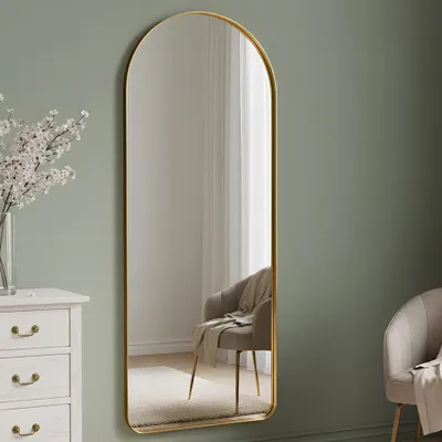 Produktbild von riess-ambiente Wandspiegel ARCA 160cm gold Aluminium Bogenform Ganzkörperspiegel