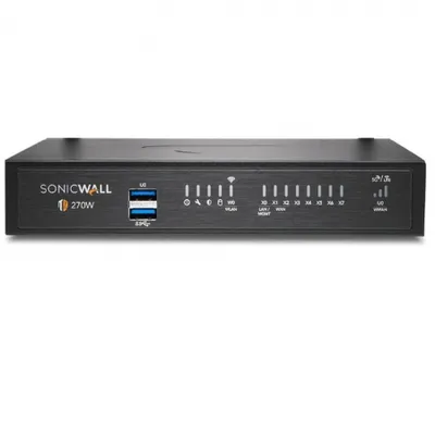 Immagine prodotto di SonicWALL TZ270 - 2000 Mbps - 750 Mbps - 1000 Mbps - TCP/IP - UDP - ICMP - HTTP - HTTPS - IPSec - ISAKMP/IKE - SNMP - DHCP - PPPoE - L2TP - PPTP - RADIUS - Cablato - 1000 Mbps