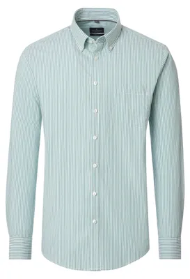 Produktbild von CASAMODA Herren Freizeithemd Langarm Button-Down Grün gestreift XXL