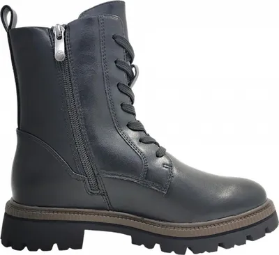 Imagen del producto de Zapatos de mujer Marco Tozzi, botines con cordones, color negro, para uso casual