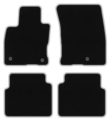 Produktbild von Fußmatten Automatten Velours Schwarz/Silber für Ford Kuga MK3 2019- Set 4-tlg