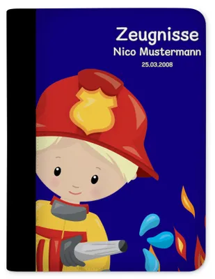 Produktbild von Zeugnismappe, Dokumentenmappe, Ordner A4, Feuerwehr Blau