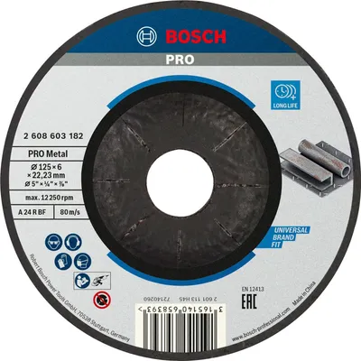Obrázok produktu pre Brúsny kotúč Bosch PRO na kov, 125x6x22,2