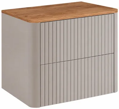 Image de Armoire de salle de bain, dimensions 60 cm, finition cachemire, bois stratifié imitation chêne, dimensions : 60,8 x 44,2 x 50 cm, productTiles.product.images.aiGenerated