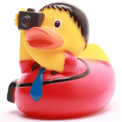 Produktbild von Badeente Fotograf rot Vinyl 7,5 cm