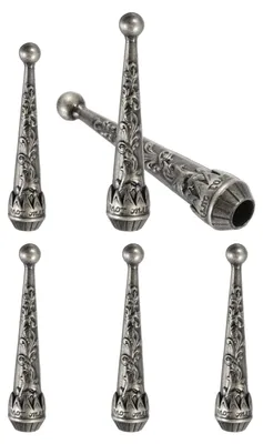 Bolo-Krawatten-Spitzen, 6 St., 5 cm, Legierung, grau