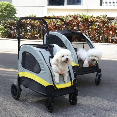 Obrázok produktu pre Kočík pre zvieratá - Kočík pre psov - Kočík pre domáce zvieratá - Vozík pre domáce zvieratá - Buggy pre zvieratá - Systém jednoduchého skladania jedným kliknutím