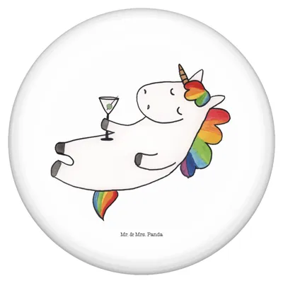 Produktbild von Mr. & Mrs. Panda Pin Einhorn Cocktail - Weiß - Geschenk, Geburtstag, Einhörner, Ansteck, Cuba Libre, Lustig, Spruch, Anstecker, Button, Badge, Caipirinha, Unicorn
