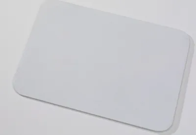 Produktbild von Kerzenteller Flachteller Rechteckig Alu gebürstet Weiß 17 x 12 cm ideal für Kerzen, Taufkerzen, Hochzeitskerzen, Trauerkerzen
