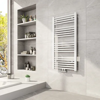 Produktbild von Heilmetz Badheizkörper 1000x500mm Mittelanschluss 427 Watt Weiß, Handtuchtrockner Handtuchwärmer Design Heizkörper für Bad Heizung Radiator Ohne heizstab
