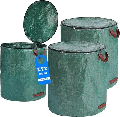 Image de Sacs de jardinage avec couvercle, lot de 3, 272 litres