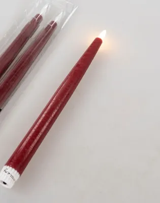 Produktbild von Set 2 LED-Spitzkerzen Rustik-bordeaux