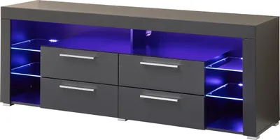Produktbild von Lowboard >Goal Carbon< inkl. Beleuchtung, schwarz, Carbon-Nachbildung - 179x66x44cm (BxHxT)