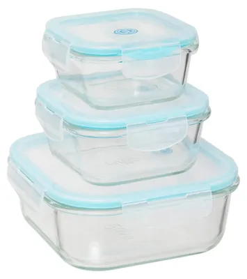 Produktbild von 5Five Frischebehalter mit Deckel - Glas - Set 3x Stuck - 330/530/1180 ml