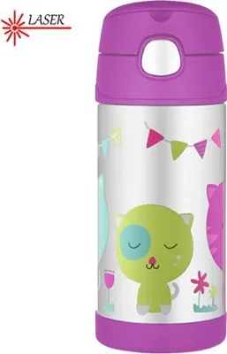Obrázek produktu pro FUNtainer Dětská termoska s brčkem - kočka 355 ml
