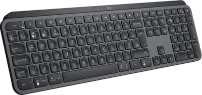 Produktbild von Logitech MX Keys, Volle Größe (100%), Kabellos, RF Wireless + Bluetooth, QWERTY, Graphit