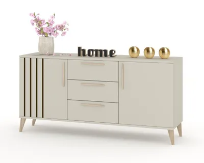 Produktbild von Große Kommode mit Schubladen Fernsehschrank HANA 3S Kaschmir/Kaschmir 150cm