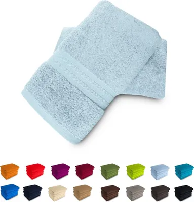 Produktbild von 550g/m2 Handtuch 100% Baumwolle Frottee 50x100 Nr 05 hellblau