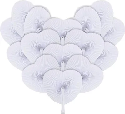 Produktbild von 60 Stück Weiße Herz Faltfächer Hochzeit Gäste Geschenk Vintage