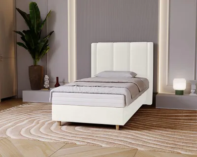 Obrázek produktu pro Čalouněná jednolůžková postel 80x200 KENBRIDGE - bílá