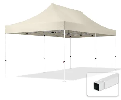Produktbild von Faltpavillon Faltzelt Pavillon 3x6 m ca. 300g/m² Plane Partyzelt Gartenzelt ohne Seitenteile beige