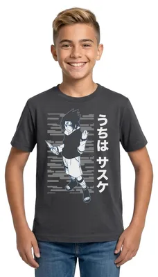 Produktbild von Spreadshirt Naruto Cooles Design Mit Sasuke Teenager T-Shirt, 152/164 (12-14 Jahre), Dunkelgrau