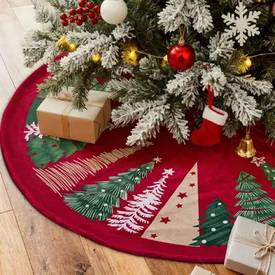 Imagen del producto de Funda de árbol de Navidad de terciopelo, 45 cm para árboles pequeños